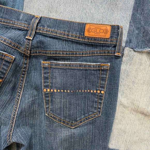 GLO VTG Y2K bootcut flare jeans low rise dark wash denim size 3 - Picture 3 of 11